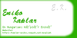 eniko kaplar business card